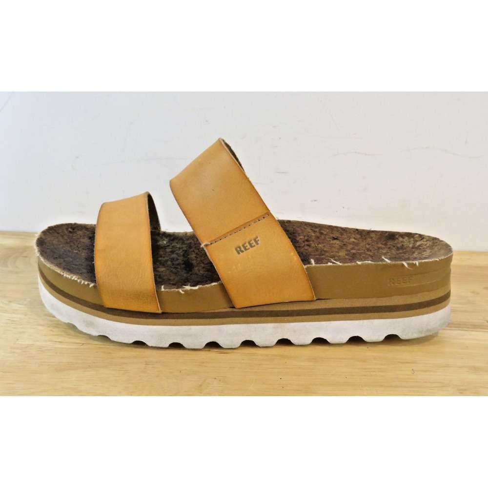 REEF Cushion Vista Hi Women's Sz 7.5M Sandals Cognac Camel Brown - Picture 7 of 12